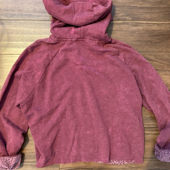 Maroon Crop Hoodie - Picture 2 of 2